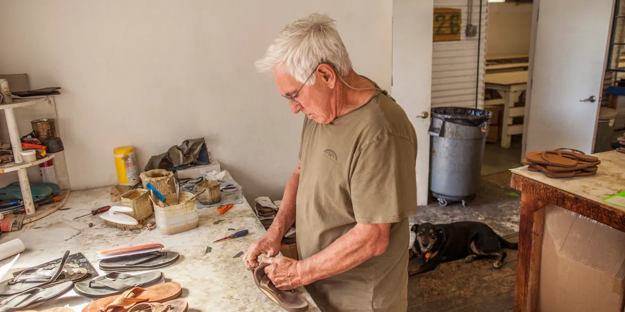 Grandpa recyling slippers